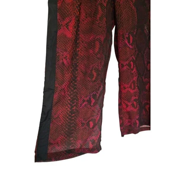 Roberto Cavalli Beach Women Wide Leg Pants Size Small Red Snake Print Semi Sheer - Picture 4 of 9
